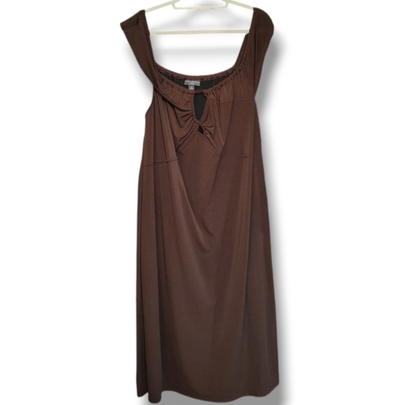NWR Bold Elements Sleeveless Midi A-Line Dress In Durango Brown Size 2X $78 - Picture 2 of 10